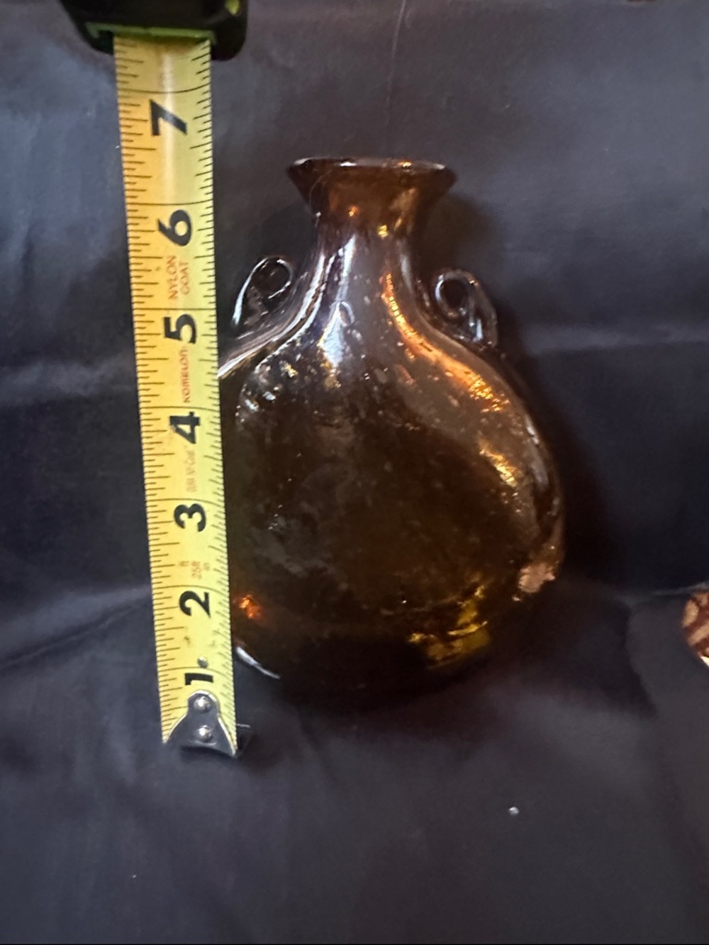 Handblown Amber Vintage hanging wall art/vase - Picture 6 of 7
